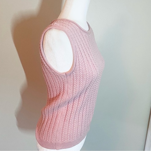 NWT Women's Cable Knit Tank Top - Pink - Size S - Picture 5 of 9